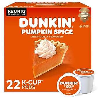 Dunkin' Pumpkin Spice Coffee Keurig® K-Cup® Pods, Light Roast, 22/Box (5000202812)
