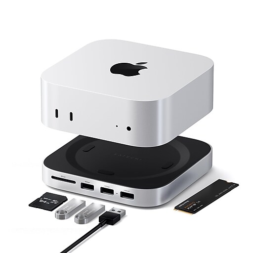Mac mini M4/256GB/16G & Satechiハブセット Satechi Mac Mini M4 Stand & Hub with SSD Enclosure, Space Gray (ST
