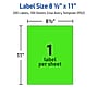 Avery Laser Shipping Labels, 8-1/2" x 11", Neon Green, 100 Labels/Box (5940)~#|#~E7F4F08E-FBA5-48CE-8E09E52EB19AC8E4_sc7