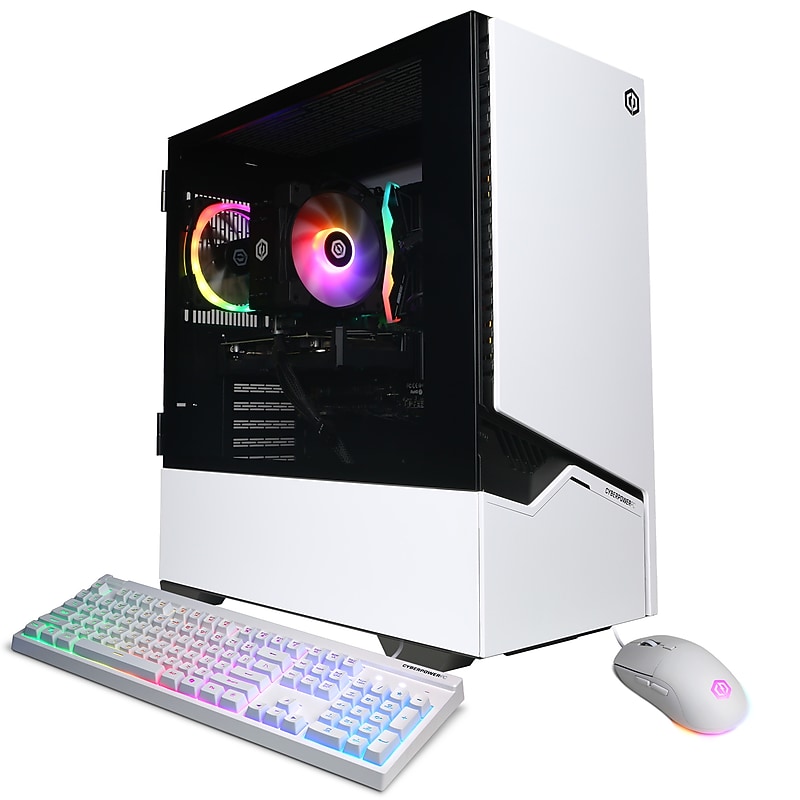 CyberPowerPC Gaming Desktop Computer, AMD Ryzen 5 8400F, Radeon RX 9060 XT 8GB, 16GB RAM, 1TB SSD, Windows 11 Home image 1
