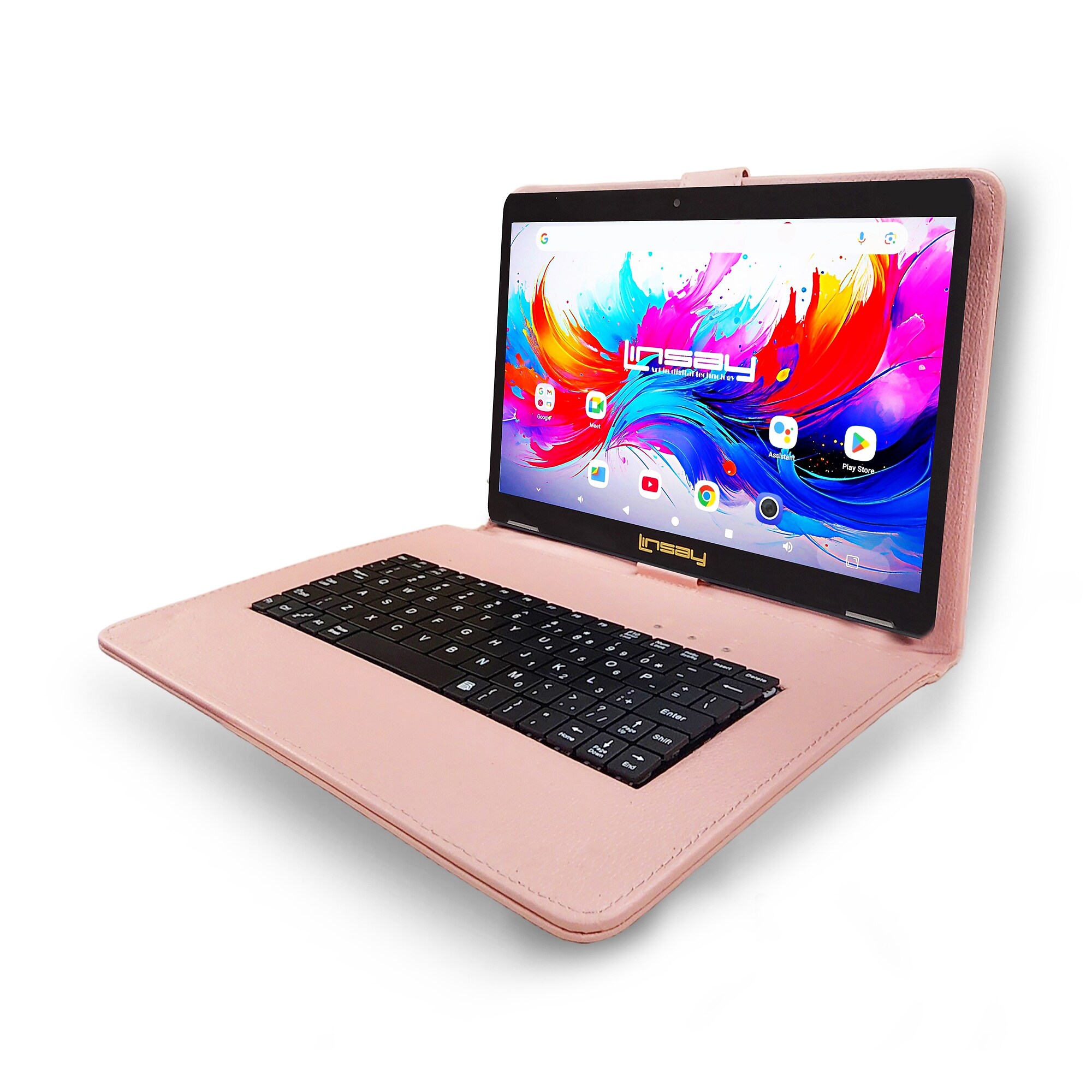 Linsay F10 Series 10.1″ Tablet, Wi-Fi, Octa Core, 256GB eMMC, Android 15, with Pink Keyboard Case (F10XIPSPINKSPLUS) Sansujyuku sansujyuku.com