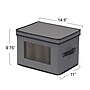 Household Essentials Large Stackable Folding Fabric Champagne Flute Storage Box, 9.75" x 14.5"x 11", 27 Qt., Gray (52544-1)~#|#~E7FAFF9D-1F93-4970-A3DB040B3342F445_sc7