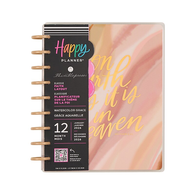 2026 Me & My Big Ideas Happy Planner 8.75" x 1.25" Calendar Year Weekly & Monthly Planner, Plastic Cover (PD0108C007) image 1