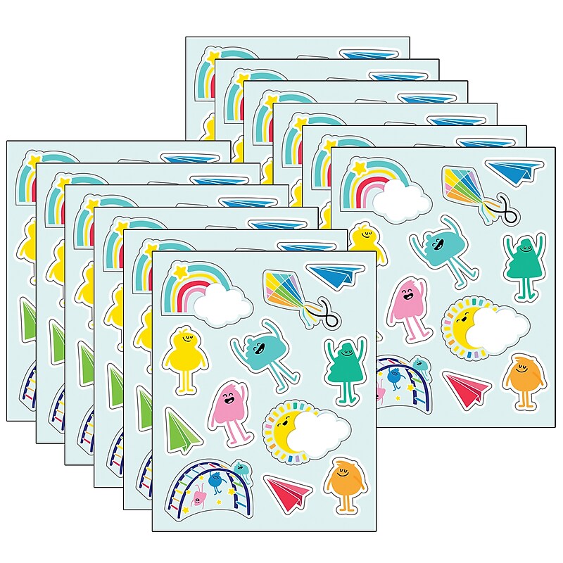 Carson Dellosa Education Happy Place Shape Stickers, Multicolored, 72/Pack, 12 Packs/Bundle (CD-168319-12) image 1