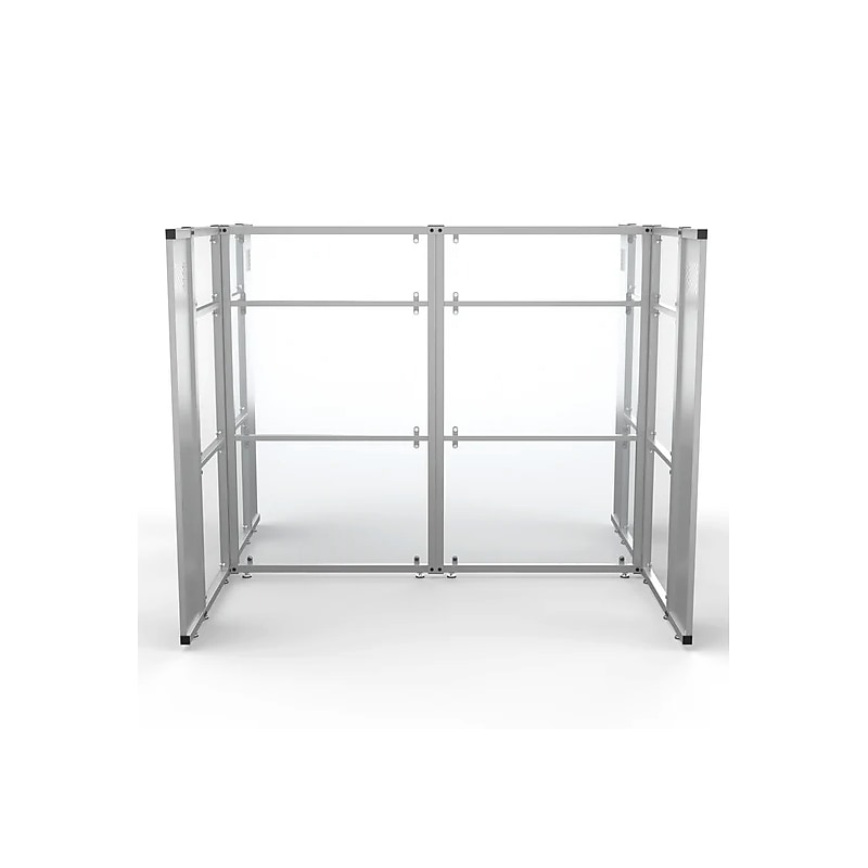 VersaDesk WorkNest 66"H x 81"W 2 Person H-Shaped Cubicle Panel Workstation, Silver (WNCH-7296-S) image 1
