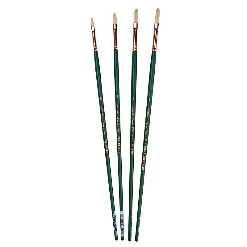 Silver Brush Natural Hog Bristle, Grand Prix Multilength Filbert Brushes, 4/Pack (SLVGP1080) image 1