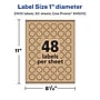 Avery Laser/Inkjet Round Multipurpose Labels, 1" Dia., Kraft Brown, 2,400 Labels/Box (94500)~#|#~E80EDDBB-B830-4451-8BCA60D331DE0C44_sc7