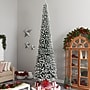 Nearly Natural 12' Flocked Pencil Artificial Christmas Tree with 1000 Clear Lights and 1819 Bendable Branches (T3333)~#|#~E80F167E-3192-4495-9D4F9C8F1F9A13D8_sc7