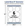Avery Laser/Inkjet Round Multipurpose Labels, 3" Dia., Glossy Clear, 150 Labels/Pack (94513)~#|#~E8111B87-F5D9-44C7-9C4E2ACAD44B5E90_sc7