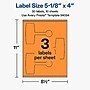 Avery Laser/Inkjet Sealing Labels, 5-1/8" x 4", Bright Orange, 30 Labels/Pack (19479370720)~#|#~E812F1B2-A0AB-4991-ACBAAB32708327BF_sc7