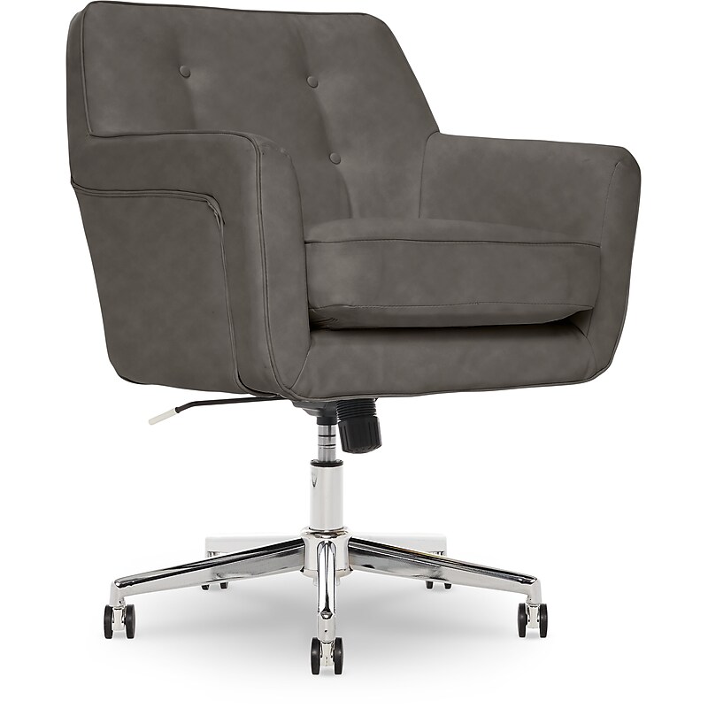 Serta Style Ashland Faux Leather Swivel Computer and Desk Chair, Gray (47140G) image 1