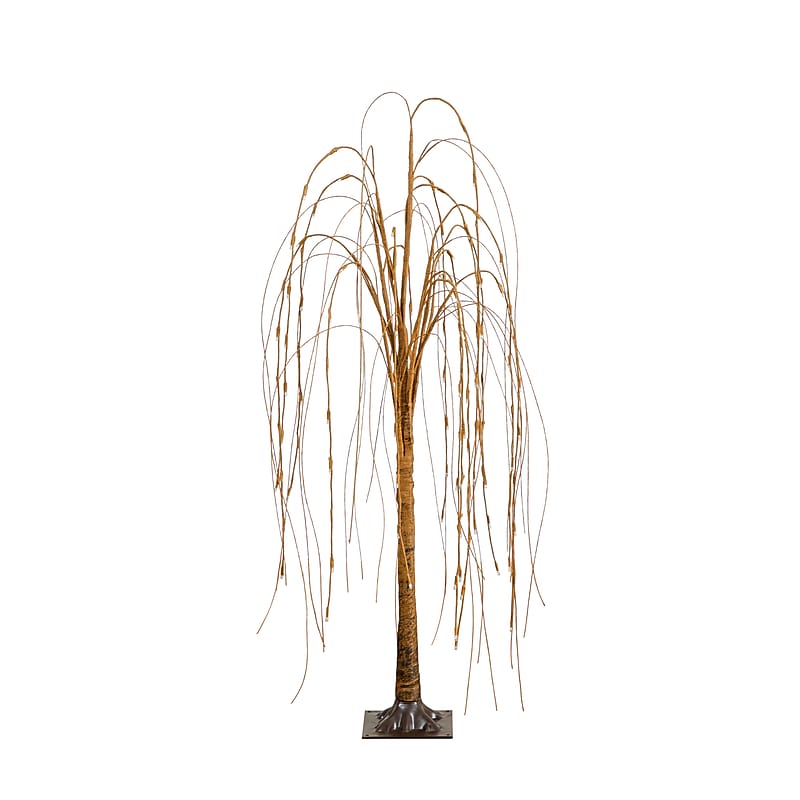Nearly Natural 4-ft Pre-Lit Artificial Willow Tree with 120 Warm White LED Lights (T4913) image 1