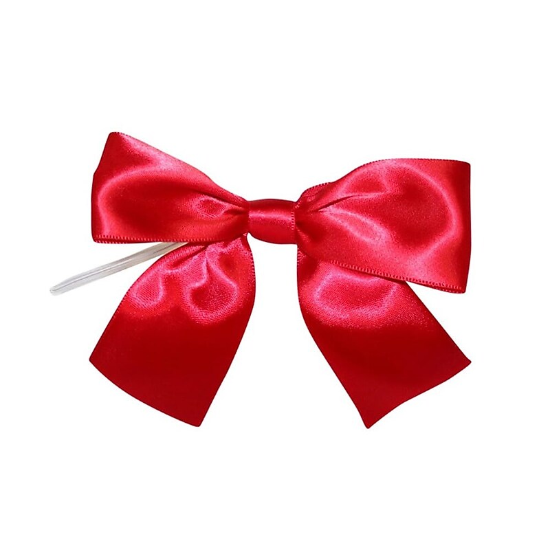 JAM Paper Satin Bows, Red, 50/Pack (52640349225) image 1