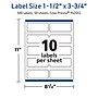 Avery TrueBlock Laser/Inkjet Rectangle Multipurpose Labels, 1.5" x 3.75", White, 500/Box (94205)~#|#~E8239DBE-B675-4D39-8E585F4684FB418C_sc7