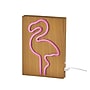 Simplee Adesso LED Wood Framed Neon Flamingo Table/Wall Lamp, 9"H, Brown/Multi-Color (SL3722-12)~#|#~E829FA40-ED7D-4256-88D7C6F0D64F0E5B_sc7