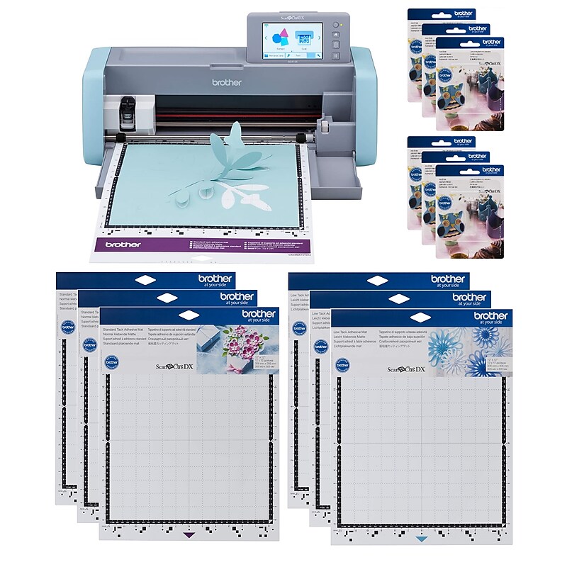 Brother ScanNCut DX Electronic Cutting Machine with Scanner (SDX125E), 6 Adhesive Mats, and 6 Replacement Blades image 1