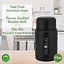Brentwood Geojug Stainless Steel Double Walled Food Jar with Bowl & Folding Spoon, 17 oz., Black (FTS-500BK)~#|#~E831C010-5289-4308-99D46F09E1D885EA_sc7