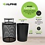 Alpine Industries 4460 Steel Mesh Trash Can with Covered Top with Open Sides Lid, 36 Gallon, Black (ALP4460-01-B)~#|#~E832BBC8-5E46-4DCD-9BF8183C85752F06_sc7