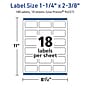 Avery TrueBlock Laser/Inkjet Rectangle Multipurpose Labels, 1-1/4" x 2-3/8", White, 180/Pack (94227)~#|#~E834D3E8-1951-4BE1-BB4E7FEAF2E2E12F_sc7