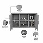 Bush Furniture Key West 30" Accent Cabinet with Doors and 4 Shelves, Cape Cod Gray (KWS146CG-03)~#|#~E8423D6E-F4E7-429A-9F55428DEA3E8E17_sc7