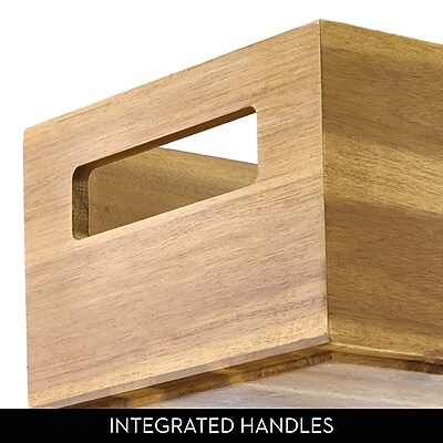 iDESIGN Small Stackable Wood Storage Bin - Thumbnail 4