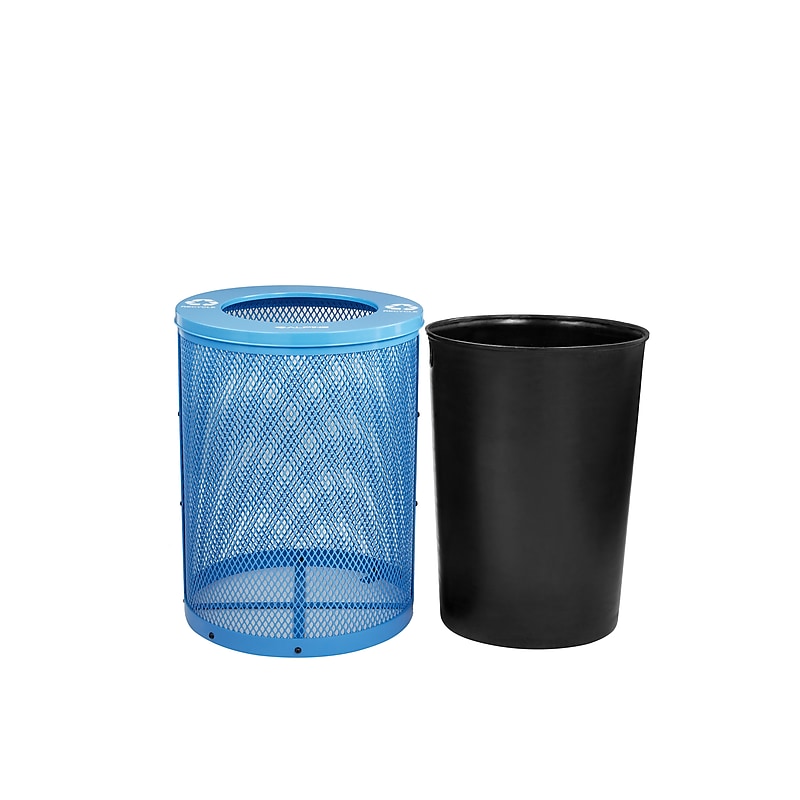 Alpine Industries 4460 Steel Mesh Recycling Bin, 36 Gallon, Blue (ALP4460-01-C) image 1