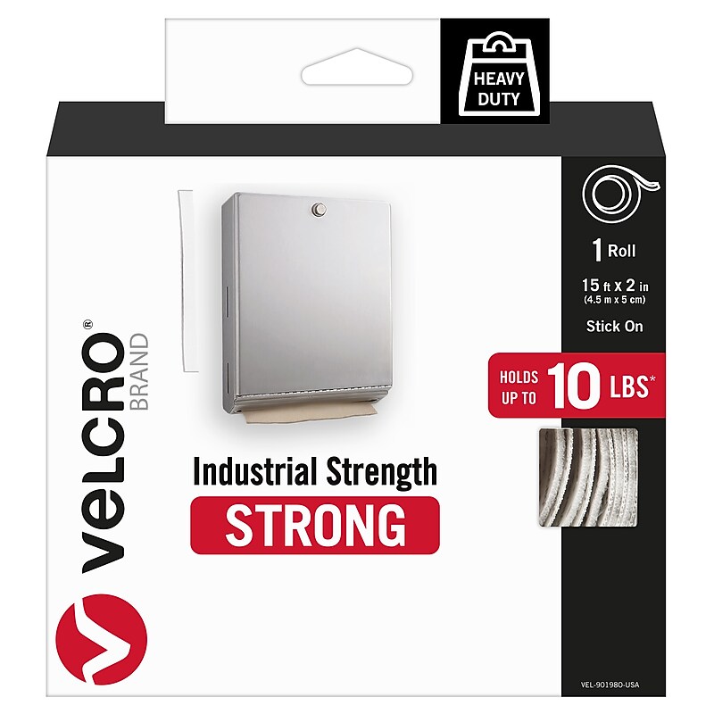 Velcro® Brand Industrial Strength 2" x 15' Hook & Loop Fastener Roll, White (90198) image 1