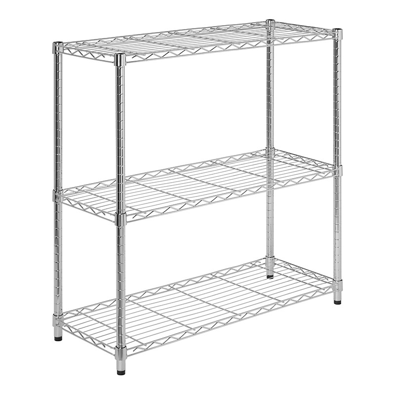 Honey-Can-Do Three Tier Storage Shelf, Chrome (SHF-09367) image 1