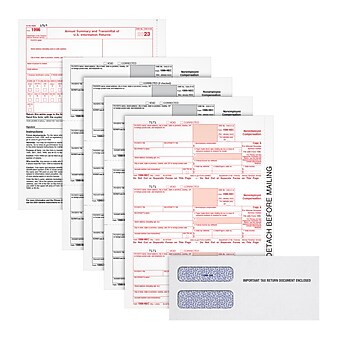 TOPS 2023 1099-NEC Tax Form Kit with Envelopes, 4-Part, 100/Pack (LNEC4KIT-S)