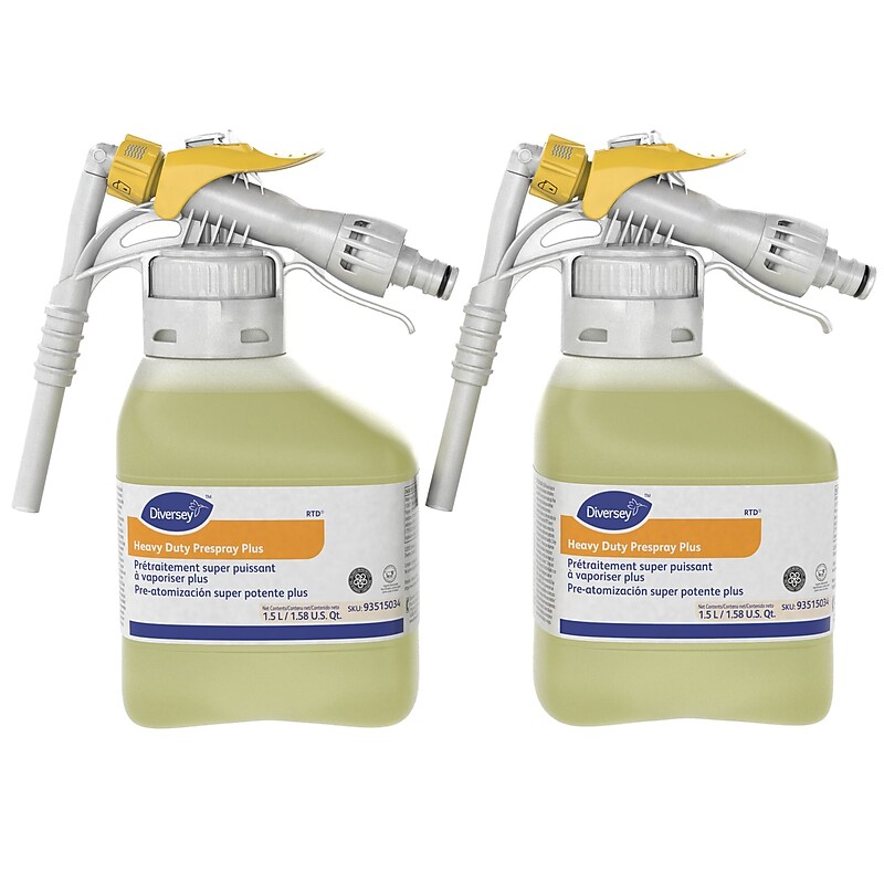 Diversey Floor Care Heavy Duty Pre-Spray Plus, RTD, Fruity Fresh Scent, 1.5 Liters, 2/Carton (904972) image 1