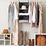 Household Essentials 3‑Shelf Hanging Closet Organizer with Hooks in Poly Linen and PEVA Shelving, Gray (HH7504-1)~#|#~E88DDD89-C3D8-49CA-BE204A3BAB401416_sc7