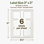 Avery Hemp Square Laser/Inkjet Multipurpose Labels, 3" x 3", Off-White (48/Pack)~#|#~E8913765-0FF5-45C3-A7638EE46891E2C0_sc7