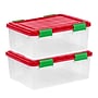Iris WeatherPro 30.6 Quart Storage Container with Lid, Plastic, Clear, 2/Pack (588784)~#|#~E8938D6D-ED87-494F-B3873E84031989B4_sc7