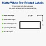 Avery Laser/Inkjet Rectangle Multipurpose Labels, 1" x 2-5/8", White, 160/Pack (S00D29)~#|#~E8952D40-56DA-4134-BD18E4BD599764A3_sc7