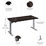 Bush Business Furniture Move 40 Series 60"W Electric Height Adjustable Standing Desk, Black Walnut/Cool Gray (M4S6030BWSK)~#|#~E89B3863-74BD-47D0-8BBF428DAD619A60_sc7