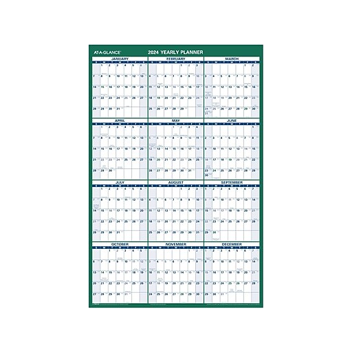 2024 ATAGLANCE 24" x 36" Yearly WetErase Wall Calendar, Reversible