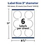 Avery Laser/Inkjet Round Multipurpose Labels, 3" Dia., 150 Labels/Pack  (94513)~#|#~E8AA3E0C-3432-4BCB-9570D23A15BB2621_sc7
