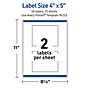 Avery Waterproof Rectangle Laser Multipurpose Labels, 4" x 5", White, 50/Pack (19479399353)~#|#~E8B125B7-9206-4935-A07694FC11FFE70F_sc7