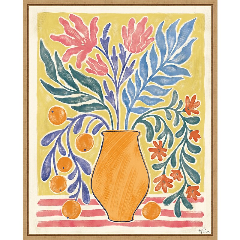 Amanti Art Cyprus and Orange Still Life V by Janelle Penner Framed Canvas Wall Art Print, 23" x 28" (A42677521108) image 1