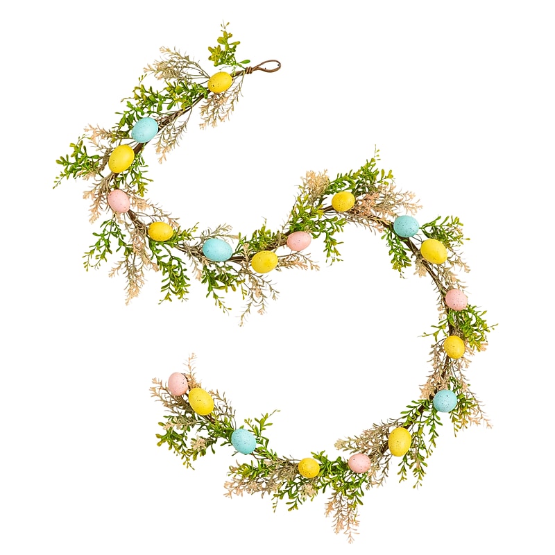 Nearly Natural 6-ft Artificial Easter Egg Garland (W1414) image 1