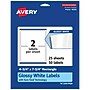 Avery Laser/Inkjet Multipurpose Labels, 7.75" x ", Glossy White, 50/Pack (94255)~#|#~E8D3A876-1219-44A7-B44D114C3C92F479_sc7