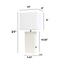 Lalia Home Lexington Leather Base 21" LED Table Lamp with USB Charging Port, White Faux Leather (LHT-3012-WH)~#|#~E8D9A56C-BCEC-4530-87DC4076A09B8BD3_sc7