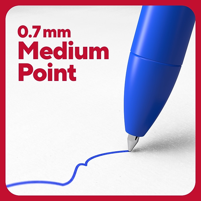 TRU RED™ Retractable Quick Dry Gel Pens, Medium Point, 0.7mm, Blue
