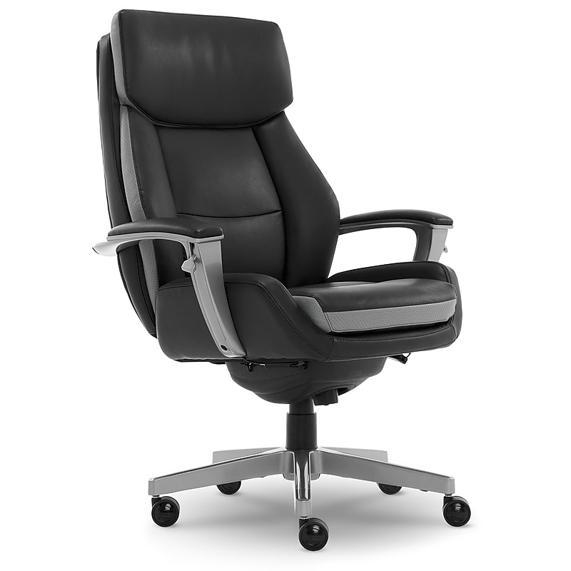 La-Z-Boy Alton Ergonomic Bonded Leather Swivel Executive Chair, Black (51544) image 1