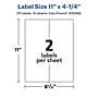 Avery Laser/Inkjet Rectangle Waterproof Multipurpose Labels, 4.25"  x 11", White, 20/Pack (94266)~#|#~E8E0002F-7B73-43A0-8F7131F3D16B2D48_sc7