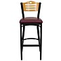 Flash Furniture HERCULES Traditional Metal Slat Back Barstool, Black/Natural Wood/Burgundy, 2-Pieces/Pack (2XU6H3BSLTBBGV)~#|#~E8E16B8B-529C-4285-869CA5A4F434B991_sc7
