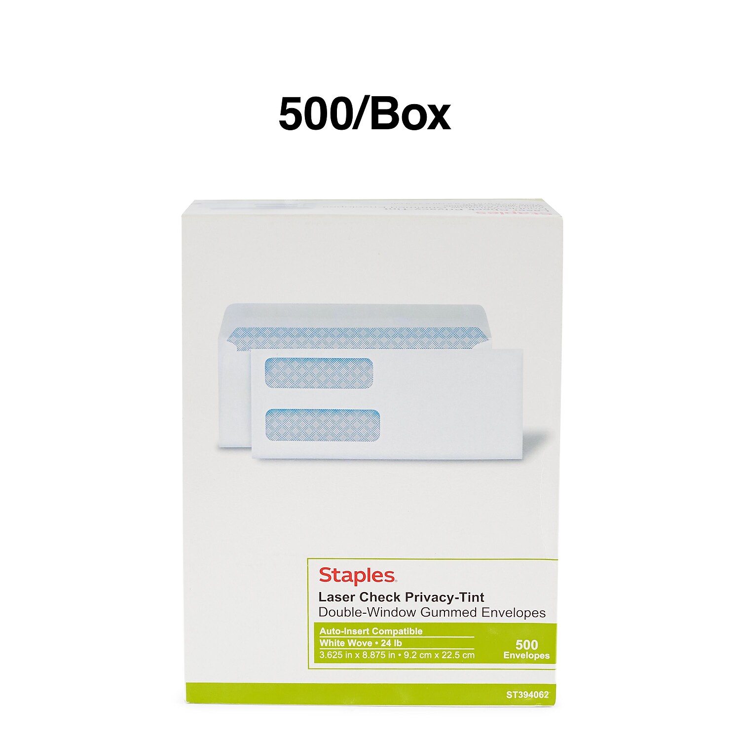 100 Staples Double Window Laser Check Envelopes Envelope Security Tint