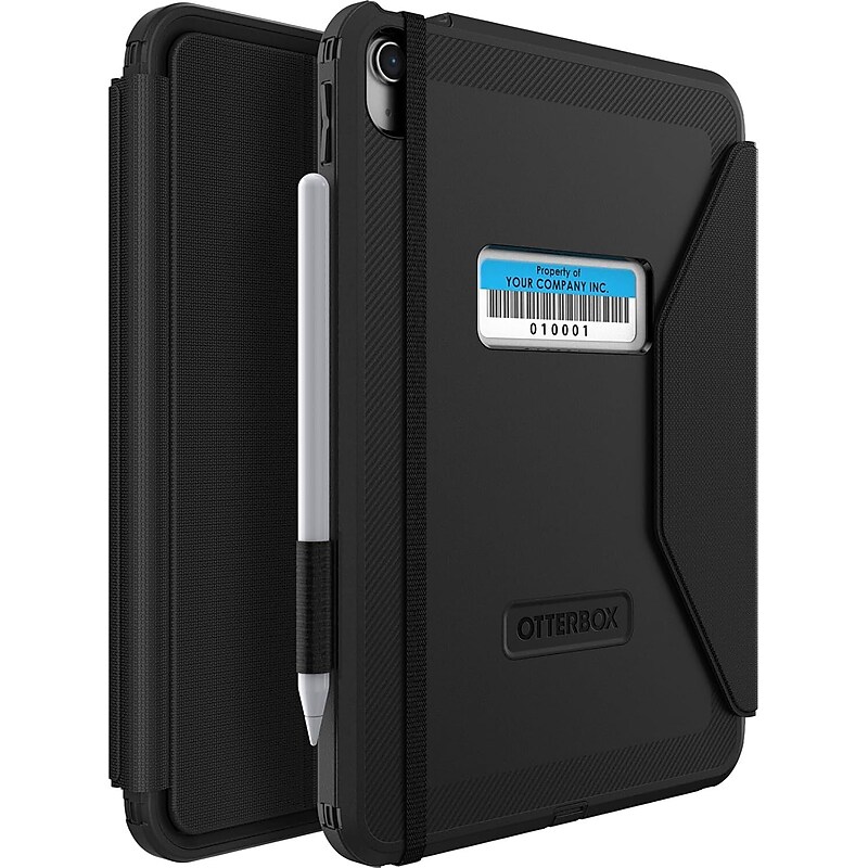OtterBox Defender Polycarbonate/Silicone 10.2" Folio Case for iPad (10th Generation), Black (77-93758) image 1