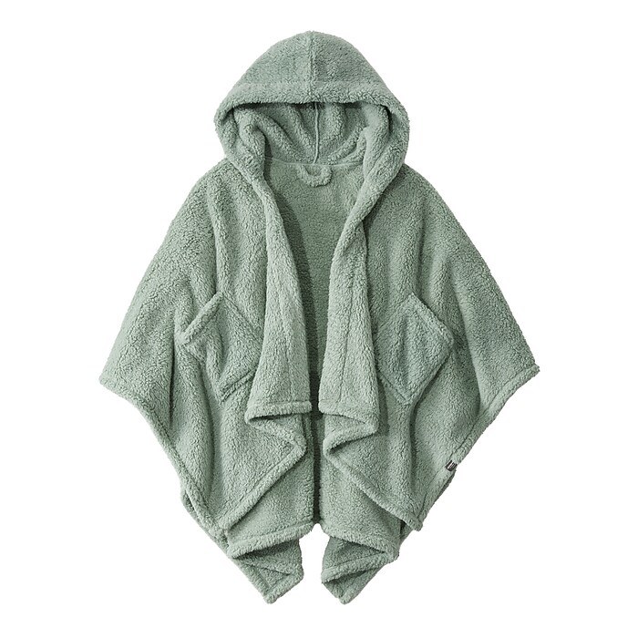 L.L.Bean Cozy Sherpa Wearable Throw, Silver Sage (1000224722