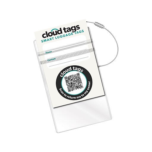 Davis Group Cloud Tags Luggage Tag White Green 4 Pack 10114 Staples